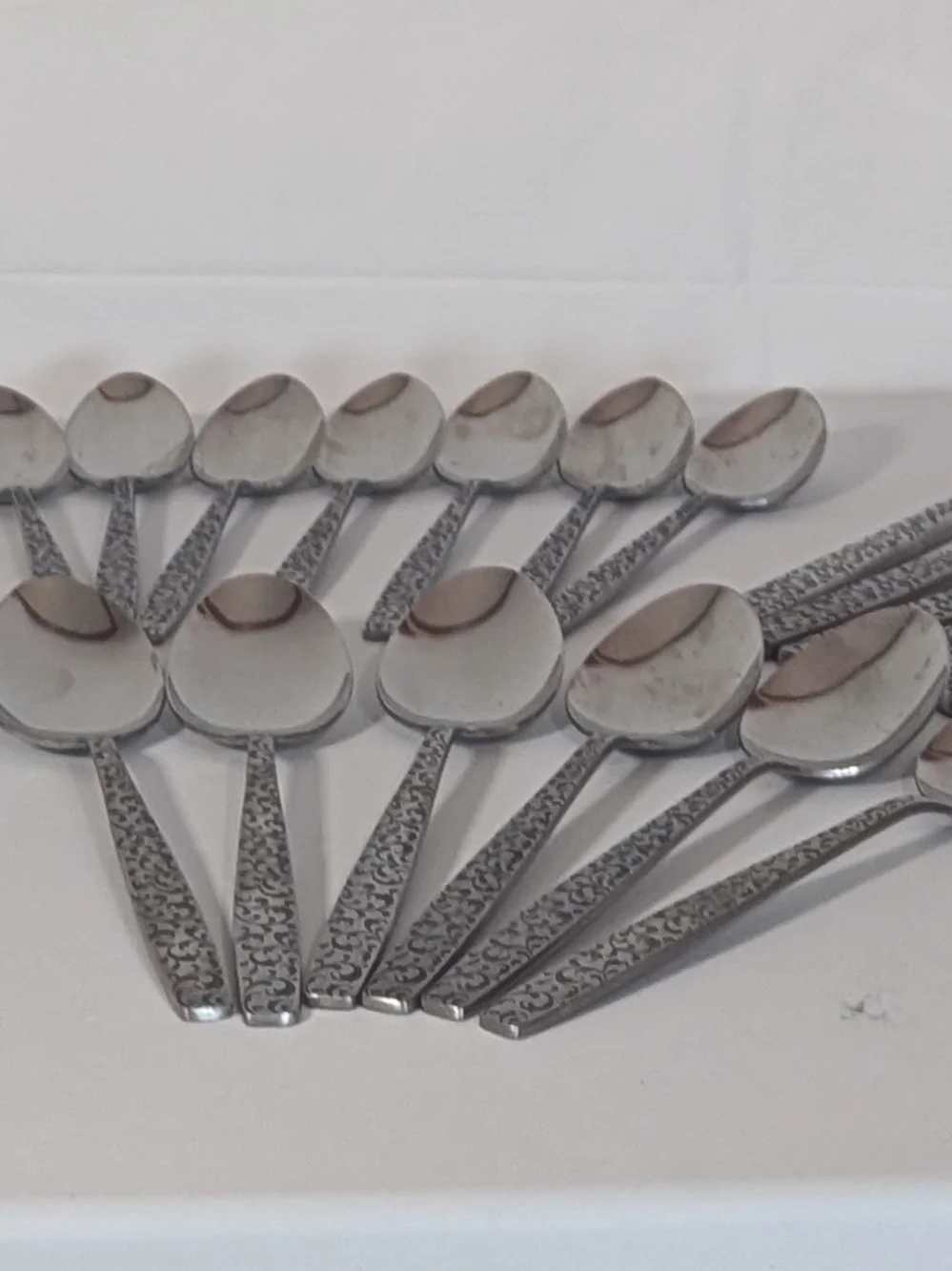 Vintage Corsican Stainless Steel Japan Flatware Set 36 Pc Floral Scroll MCM